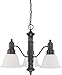 Gotham - 3 Light 23" Chandelier W/ Frosted White Glass - Mahogany...