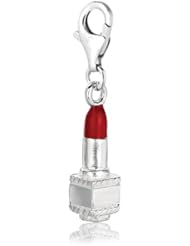 Sterling Silver & Enamel clip-on lipstick charm
