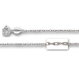 10K White Gold Carded Rope Chain - Width 0.5mm