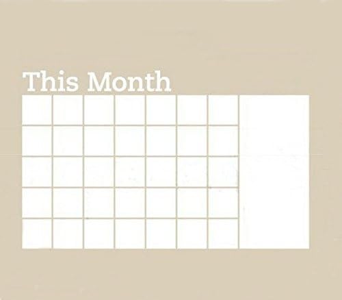 This Month Peel and Stick Monthly Calendar Dry Erase Board Wall Sticker, size 24" X 37"
