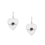 Earring Heart Charm God Bless America Wiener Dog Dachshund