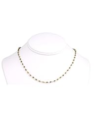 14k Gold Vermeil Pyrite Necklace Beaded Faceted Gemstone Chain Link