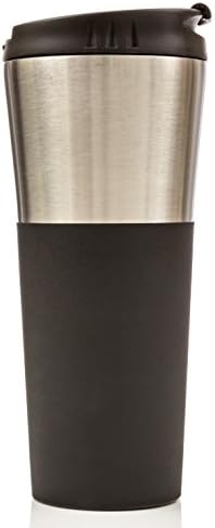 NutraWork ULTIMATE Travel Coffee Mug, Double Wall Stainless Steel HOT COLD Tumbler Vacuum Sealed SPILL-PROOF 17OZ Screw Cap, Flip Top Lid, BPA FREE Non-Slip Rubber Base 100% SATISFACTION