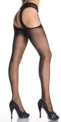 Leg Avenue Women's Sheer Garter Belt Panty Hose #1901