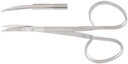 KJ BRAND O.R GRADE STAINLESS STEEL RIBBON TYPE IRIS MICRO SCISSORS 4" CURVED SURGICAL DENTAL OPHTHALMIC INSTRUMENTS