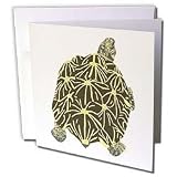CherylsArt Animals Wild Star Tortoise - Star Tortoise Painting - Greeting Cards-6 Greeting Cards with envelopes