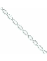 Genuine 14K White Gold Polished Oval Link Bracelet 7.25 Inches 2 Grams Of Gold 100% Satisfaction Guaranteed.