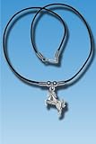 Pewter Standing Horse Charm on a Black Choker - SC295CP CLEARANCE SALE