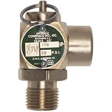 Apollo Valve 10-512 Series Brass Safety Relief Valve, ASME Steam, 50 psi Set Pressure, 1/2" NPT Male x Female