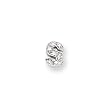 Sterling Silver CZ Initial S Slide