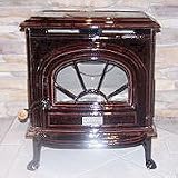 Hudson River CATSKILL-BROWN Brown Enamel Catskill 22 Wide Contemporary Free Standing Wood Burning S