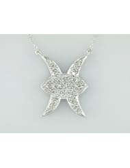 14k White Gold Diamond Necklace (0.05 Cttw, I-J Color, I2-I3 Clarity), 17"