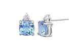 14K 2.40 CTW Swiss Blue Topaz & Diamond Earrings