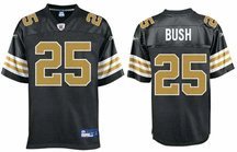 Reggie Bush New Orleans Saints #25 Replica Reebok NFL Football Jersey (Alternate Black)