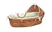 Honey Hooded Baby Moses Basket with Sage Gingham