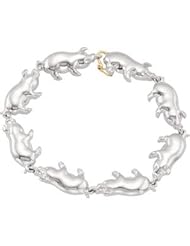 925 Sterling And 14K Yellow Gold And Sterling Silver Pig Bracelet