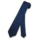 SILK Narrow NeckTie Skinny NAVY BLUE Thin Mens Neck Tie