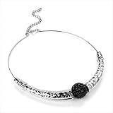 Silver & Jet Bead Choker/Collar AJ22852
