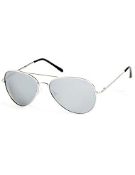 POLARIZED AVIATOR SUNGLASSES METAL FRAME SILVER MIRROR LENS RB07P by 