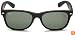 Ray-Ban RB2132 New Wayfarer  Sunglasses, Black Rubber Frame/Green Lens, 55 mm