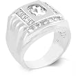 Men's Ring with Clear CZ (Size 8-14)
