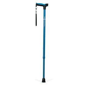 Hugo Mobility Adjustable Derby Handle Cane with Reflective Strap, Aquamarine