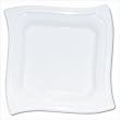 Heavy-Duty Plastic Plates, Square, 10-1/4", White, 20 per Pack