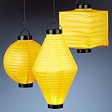 Yellow Battery-Operated Paper Lanterns