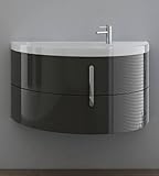 Idea Moon Waschtisch mit Waschtisch-Unterschrank Grigio Seta (Seidengrau); 77,5