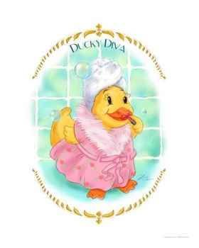 Ducky Diva Humor Giclee Poster Print by Shari Warren, 16x20