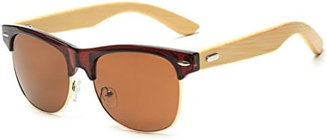 Ralinks Retro Clubmaster Classic Wood Square Half Frame Horn Rimmed Wayfarer Aviator Sunglasses UV400