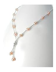 Peach (Natural) Fresh Water Pearl Necklace In 92.5 Sterling Silver