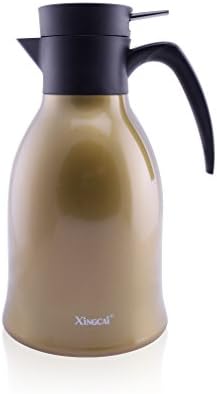 Xingcai Large Capacity Vacuum Insulated Stainless Steel Coffee Pot Thermal Carafe, 51-Ounce,Bronze