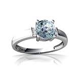 14K White Gold Cushion Genuine Aquamarine Ring