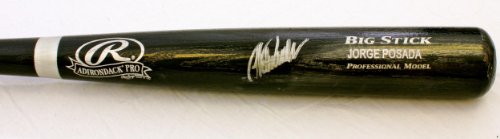 Jorge Posada Signed Bat - Black Big Stick GAI - Autographed MLB Bats