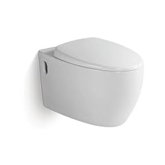 Wellness-Design Toilette /H�nge-WC Klo Set frei stehend /h�ngend -moderne Badezimmer-Badkeramik, Wand WC mit Wasser-Sp�lung in verdecktem Toiletten-Sp�lkasten, Garnitur: Sch�ssel Toilettendeckel und WC-Sitz, Acryl+Keramik in bad+sanit�r-wei�