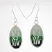 Green Oval Cat Tail Dangle Earrings in Sterling Silver, #8782