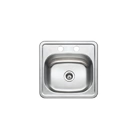Buy 15 x 15 Top Mount Single Bowl Stainless Steel Bar Sink by Water Creation now!