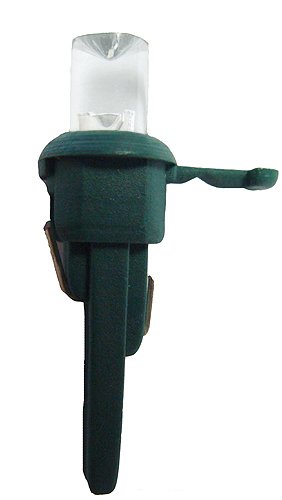 12 Pure White LED Wide Angle Replacement Christmas Light Bulbs - Green Husk