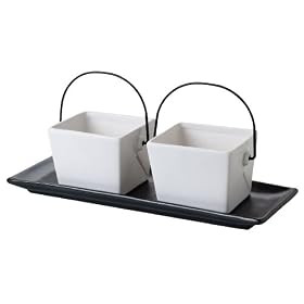 Boston Warehouse New East Take-Out Condiment 14-Ounce Serving Set of Three, White