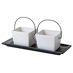 Boston Warehouse New East Take-Out Condiment 14-Ounce Serving Set of Three, White by Boston Warehouse