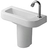 Duravit D1401900 White/No Tap Hole Happy D 19-3/4 Single Hole Handrinse Basin with Tap Platform, Pr