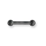 Solid Titanium BB 8G (3.2mm) 5/8 (15mm) Long w 6mm Titanium Balls Black