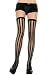 Search : Sheer Thigh High Nylon Stocking with Black Opaque Vertical Stripes