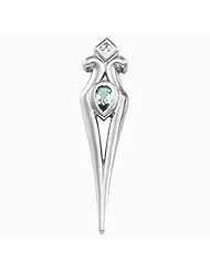 18K Yellow Gold Pear Cut Aquamarine and Diamond Pendant -- LIFETIME WARRANTY