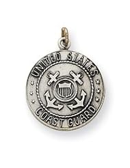 Sterling Silver US Coast Guard Medal Charm QC4412"