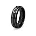 8mm Black Plated Titanium Ring with Grooves title=