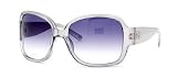 BANANA REPUBLIC DORIS/S 0CV1 Y7 SILVER METALLIC FRAME GRAY GRADIENT LENS OVER SIZED PLASTIC SUNGLASSES.