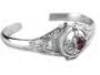 Sterling Silver Amethyst Celtic Cross Box Cuff Bracelet