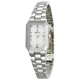 Bulova #96P100 Women's Rectangular Diamond Accented Quartz Watch